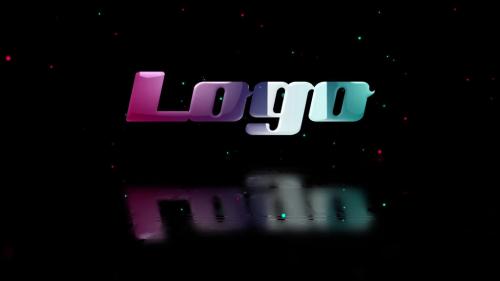 Neon 3D Logo With Particles - 13466421