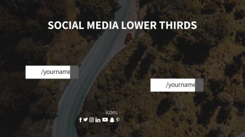 Lower Third with 5 Social Media Icons in a Row - 13206951
