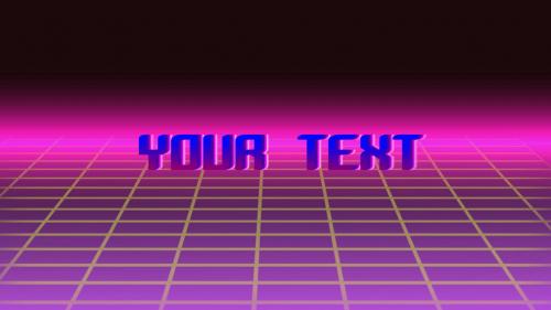 neon colored 80s style intro with text - 12974440