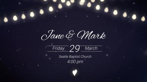 Night Bulbs Wedding Invitation - 14291474