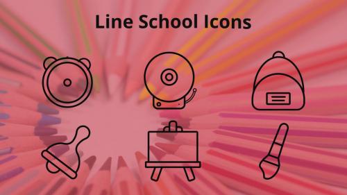 Line School Icons - 13647118