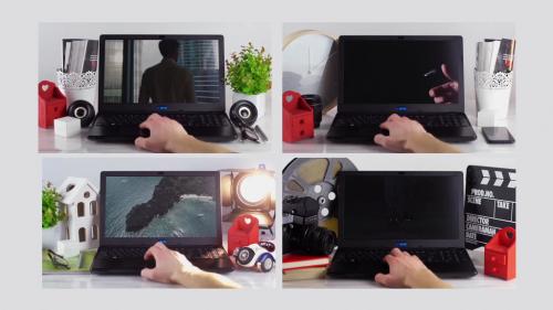 Mock-Up Real Footage Laptop - 13687476