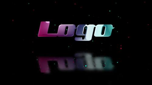 Neon 3D Logo With Particles - 13466421