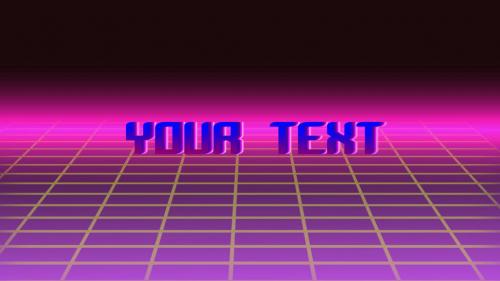 neon colored 80s style intro with text - 12974440