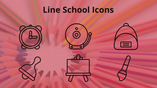 Line School Icons - 13647118