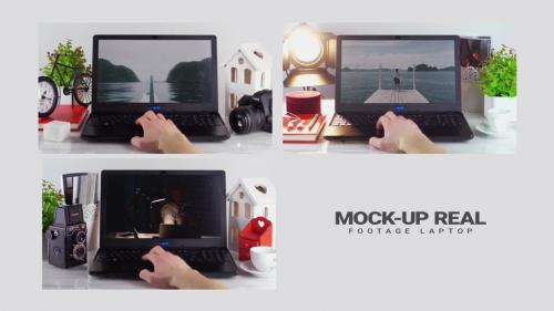 Mock-Up Real Footage Laptop - 13687476