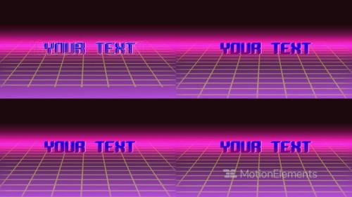 neon colored 80s style intro with text - 12974440