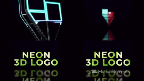 Neon 3D Logo Reveal - 13060431