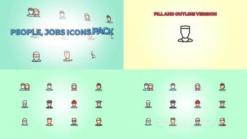 Animated People Job Icons Pack - 13954037