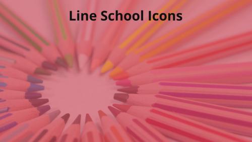 Line School Icons - 13647118