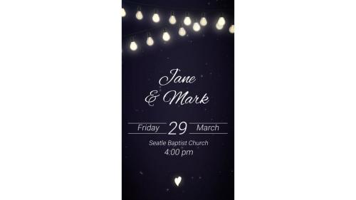 Night Bulbs Wedding Invitation - 14291474