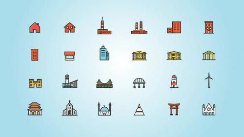 Buildings and Constructions Icons Pack - 13803509