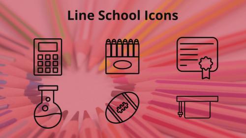 Line School Icons - 13647118