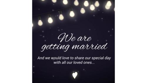 Night Bulbs Wedding Invitation - 14291474