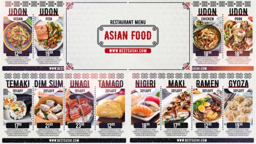 Asian Restaurant Menu - 13777072