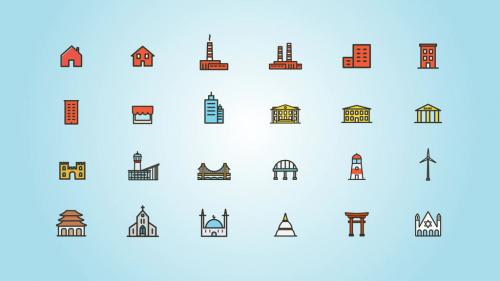 Buildings and Constructions Icons Pack - 13803509