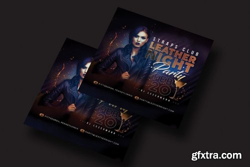 CreativeMarket - Leather Night Party Flyer 4461008