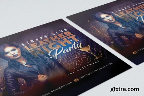 CreativeMarket - Leather Night Party Flyer 4461008