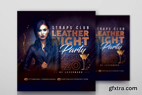 CreativeMarket - Leather Night Party Flyer 4461008