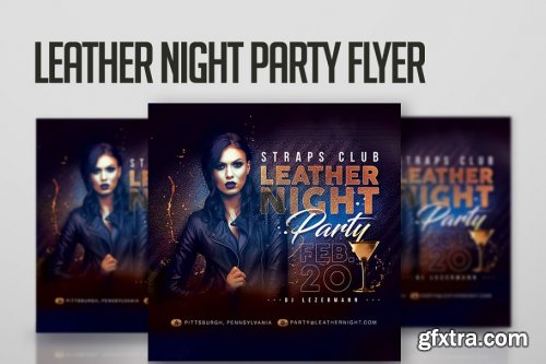 CreativeMarket - Leather Night Party Flyer 4461008