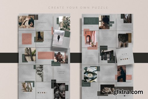 CreativeMarket - Shadow Instagram Puzzle - PS & Canva 4458448