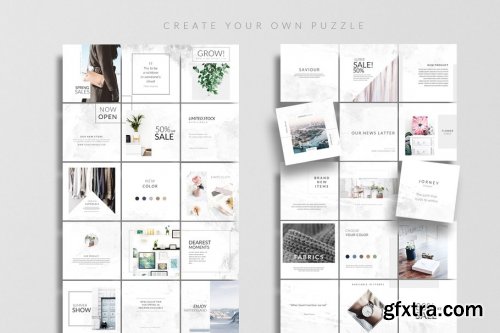 CreativeMarket - Mist Instagram Puzzle - Canva & PS 4458416