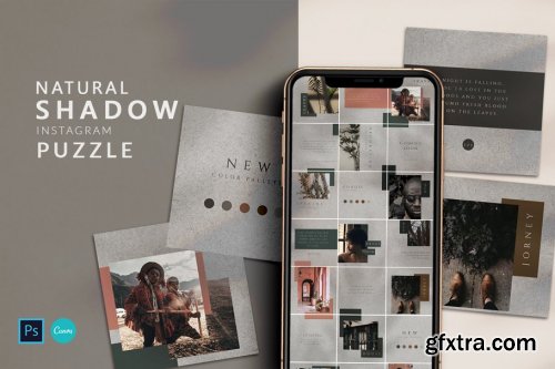 CreativeMarket - Shadow Instagram Puzzle - PS & Canva 4458448