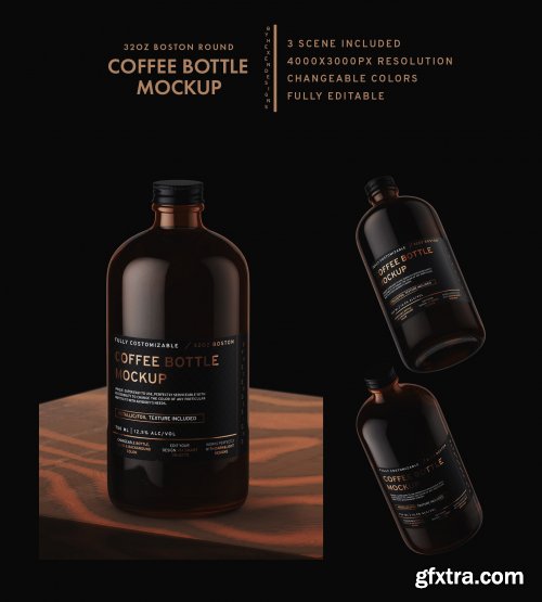 CreativeMarket - 32oz Boston Coffee Bottle Mockup 4474070