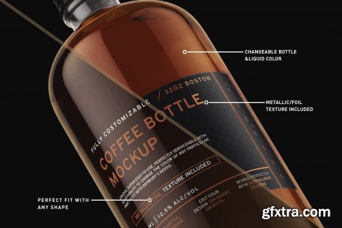 CreativeMarket - 32oz Boston Coffee Bottle Mockup 4474070