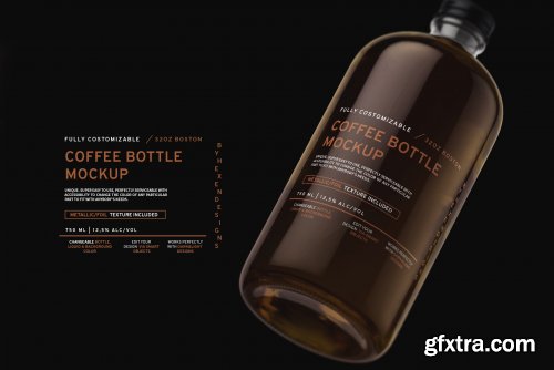 CreativeMarket - 32oz Boston Coffee Bottle Mockup 4474070