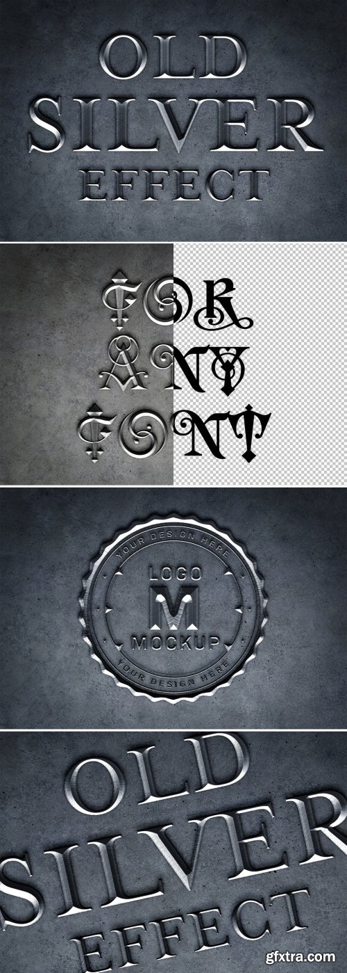 Old Silver Text Effect Mockup 320831488