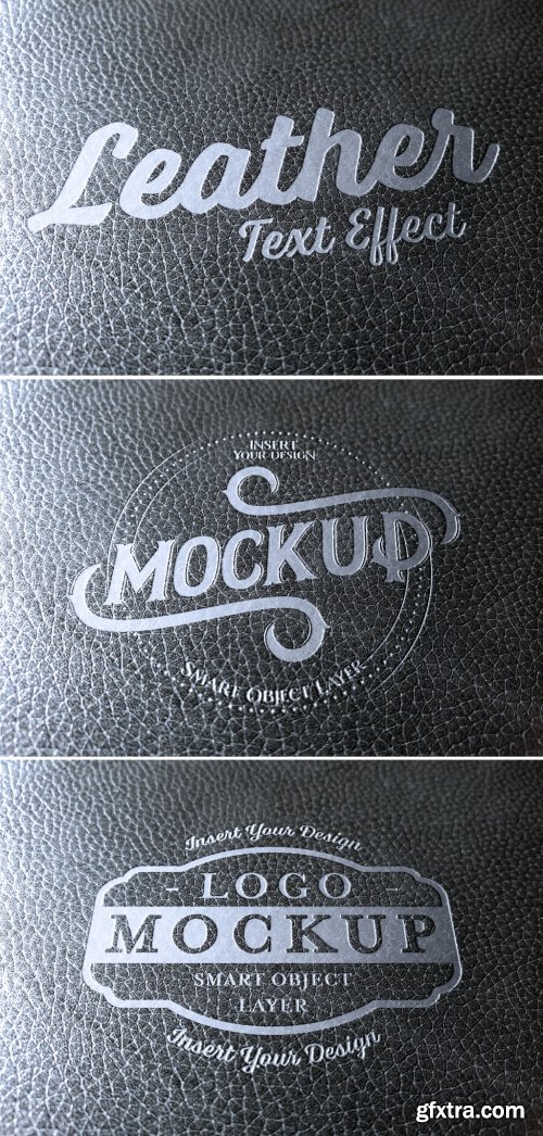 Metal Text Effect on Leather Mockup 320831779