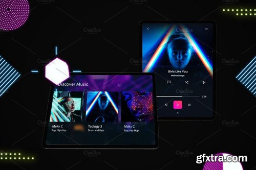 CreativeMarket - Neon iPad Pro Mockup 4241467