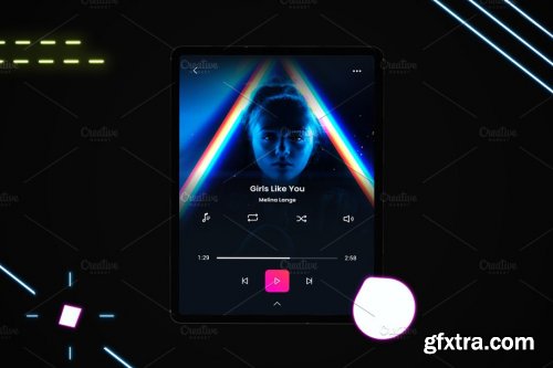 CreativeMarket - Neon iPad Pro Mockup 4241467