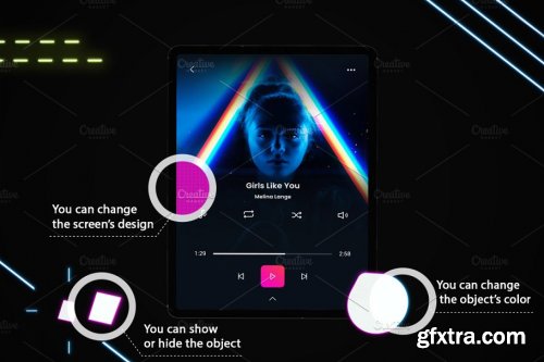 CreativeMarket - Neon iPad Pro Mockup 4241467