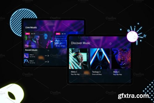 CreativeMarket - Neon iPad Pro Mockup 4241467