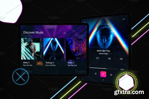 CreativeMarket - Neon iPad Pro Mockup 4241467