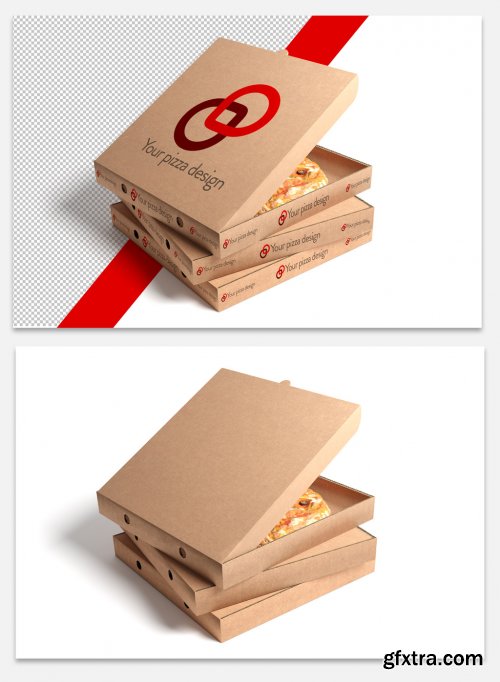 3 Stacked Pizza Boxes Mockup 320883161