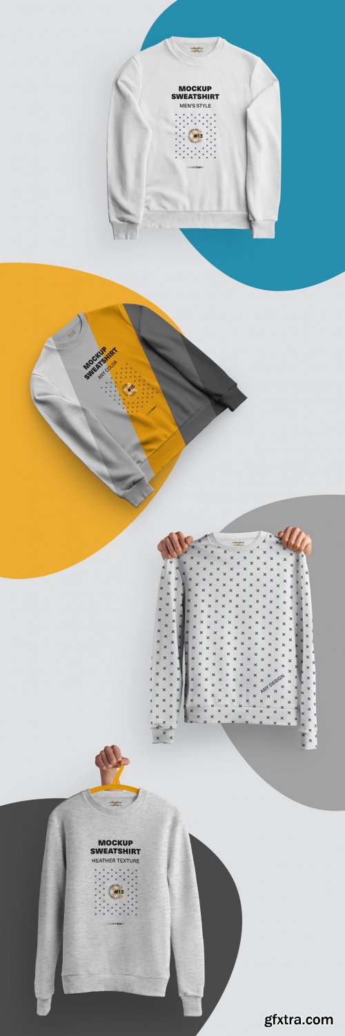 4 Mockups of Isolated Sweatshirts 321129201