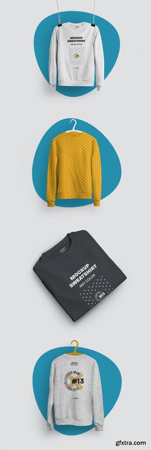 4 Mockups of Isolated Sweatshirts 321128924 