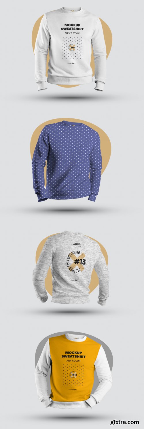 4 Mockups of Men's 3D Sweatshirts 321128151