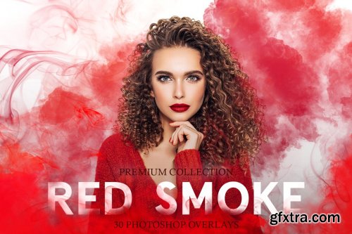 CreativeMarket - Red Smoke Photoshop Overlays 3894299