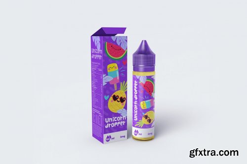 CreativeMarket - 60 ml Vape Unicorn Dropper MockUp 4400142