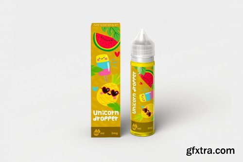 CreativeMarket - 60 ml Vape Unicorn Dropper MockUp 4400142