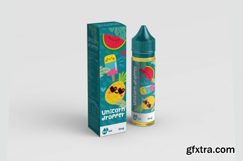 CreativeMarket - 60 ml Vape Unicorn Dropper MockUp 4400142