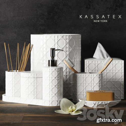 A set of accessories for the bathroom Rattan