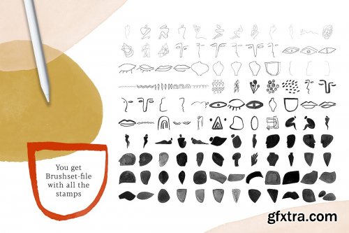 CreativeMarket - All Procreate Stamp Brushes Bundle 4515227