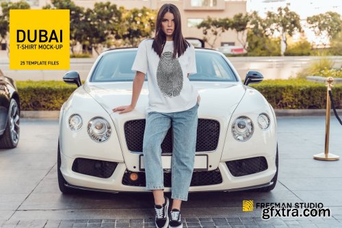 CreativeMarket - Dubai T-Shirt Mock-Up Set 4413519