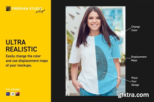 CreativeMarket - Dubai T-Shirt Mock-Up Set 4413519