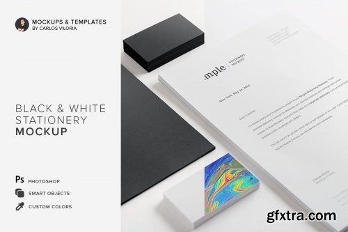 CreativeMarket - Black & White Stationery Mockup 01 4497163